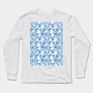 Snowman crazy blue Long Sleeve T-Shirt